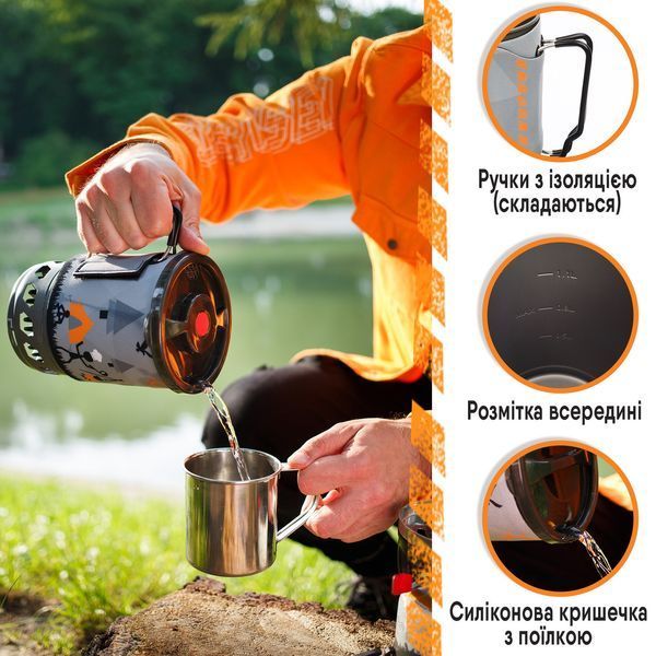 Портативна система приготування їжі Eagle Rock 0.9 L Похідний кемпінговий газовий пальник для туризму Gassystem900 фото
